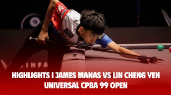 Highlights - JAMES MANAS vs LIN CHENG YEN -  UNIVERSAL CPBA 99 OPEN