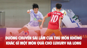 Đường chuyền sai lầm của thủ môn không khác gì một món quà cho Luxury Hạ Long